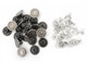 14mm Antique Silver 'High Quality Guaranteed' Jeans Button with Pins (Pack of 10)